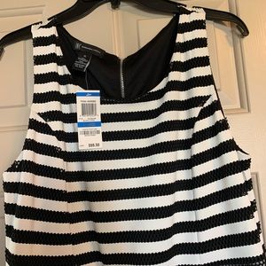 INC black and white stripe dress